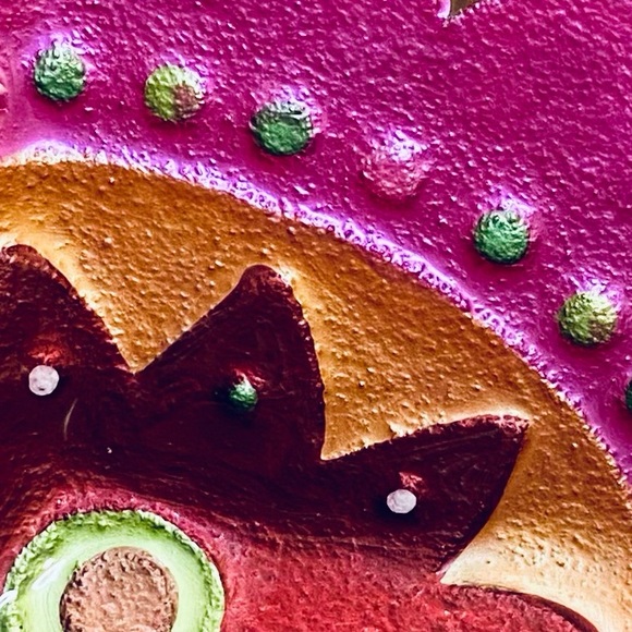 🌟HP🌟VTG 1990s Reverse Painted Fuchsia Floral Glass Dish - Picture 5 of 5